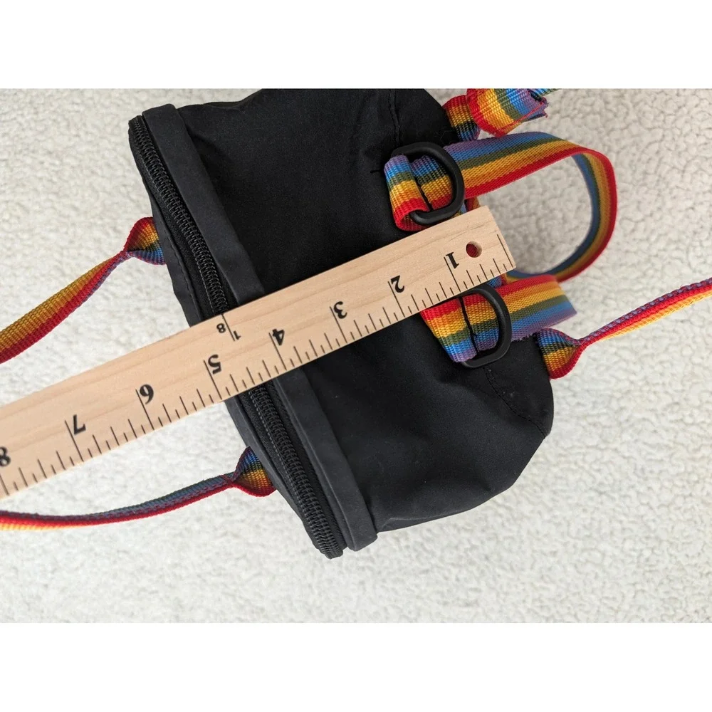 Fjallraven Unisex Backpack Kanken Rainbow Mini 23621 Vinylon F Black One Size